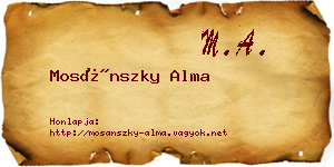 Mosánszky Alma névjegykártya